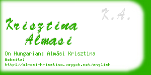 krisztina almasi business card